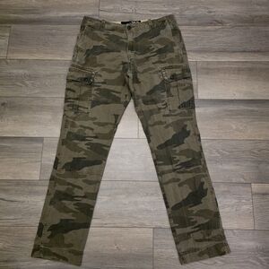 IRON CO. Army Camouflage Straight Cargo Pants 33/34